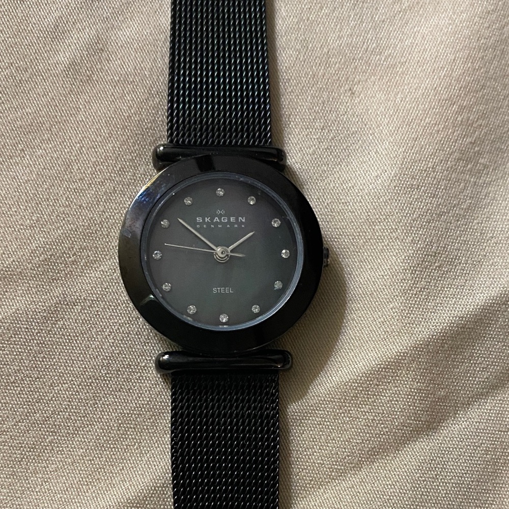 Skagen Black Steel Mesh Watch